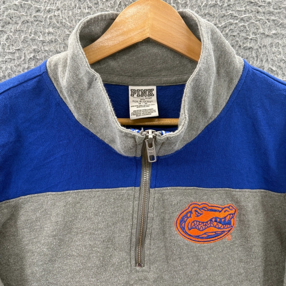 Florida Gators Sweatshirt Womens Medium Victoria's Secret Pink 1/4 Zip Pullover